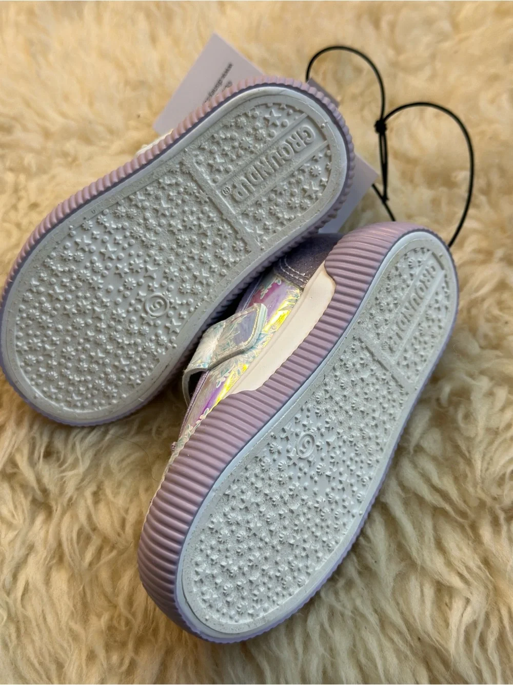 Kids Iridescent Purple Frozen Slip-On Mary Jane Shoes